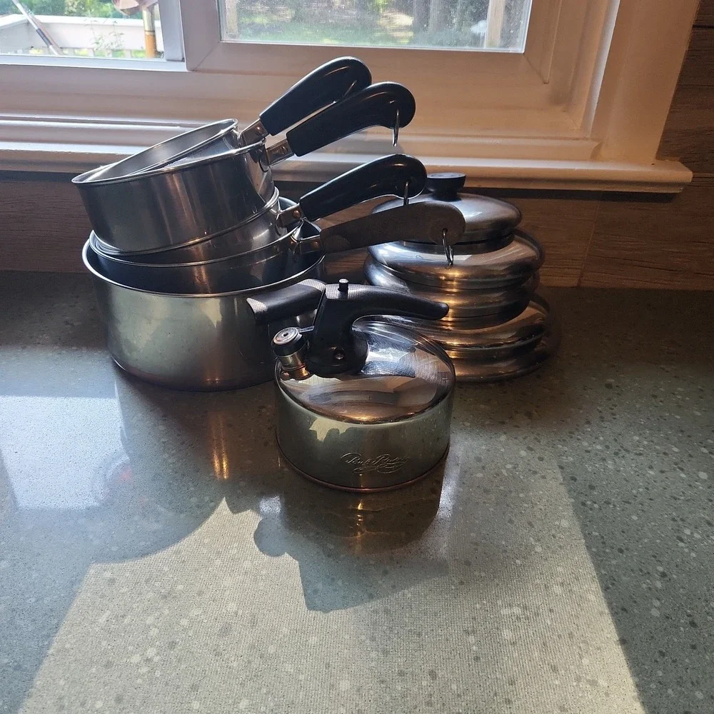 VTG Revere Ware Copper Bottom Pots Set, 11 Piece